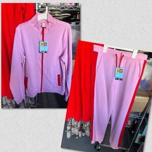 Girls Youth LEGO brand Pink and Red Track Jacket & Pants Set size XXL